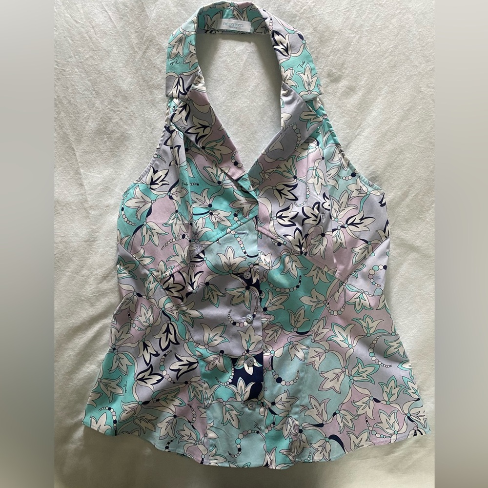 Emilio Pucci Halterneck Top Cotton blouse